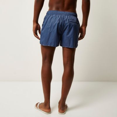 Blue plain swim shorts